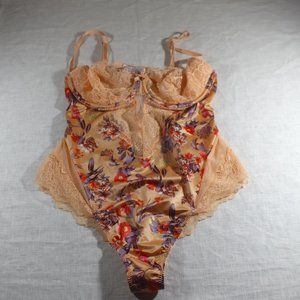 Women's Victoria's Secret Peach Teddy One Piece Large Lingerie Sexy